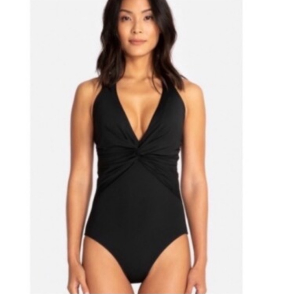 Johnny Was Black Hurley Twist One-Piece Swimsuit